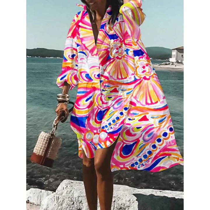 Rosa | Summer Printed Oversized Midi Dress For Women