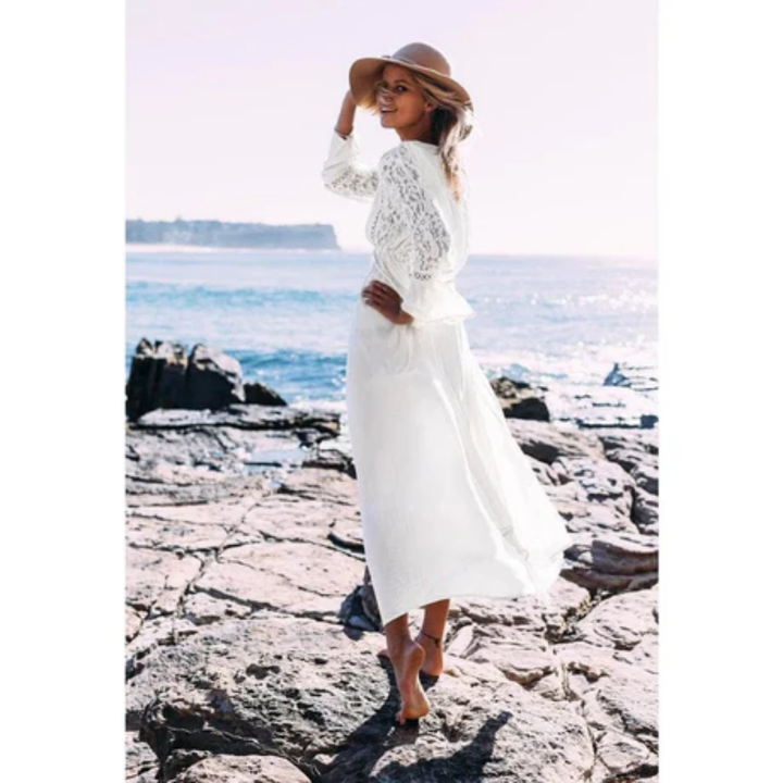 Shapphire | White Beach Midi Dress For Women