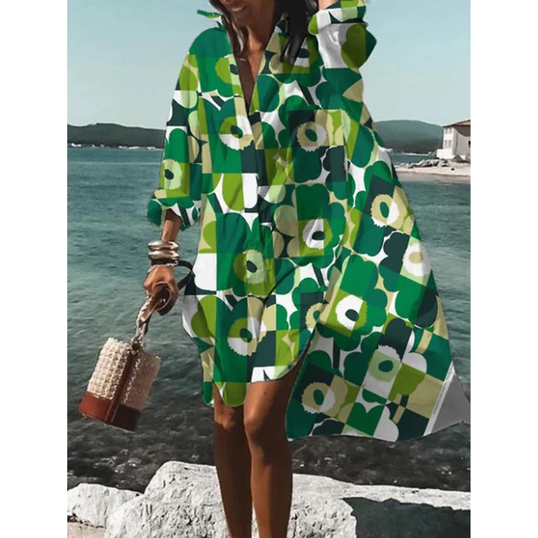 Rosa | Summer Printed Oversized Midi Dress For Women