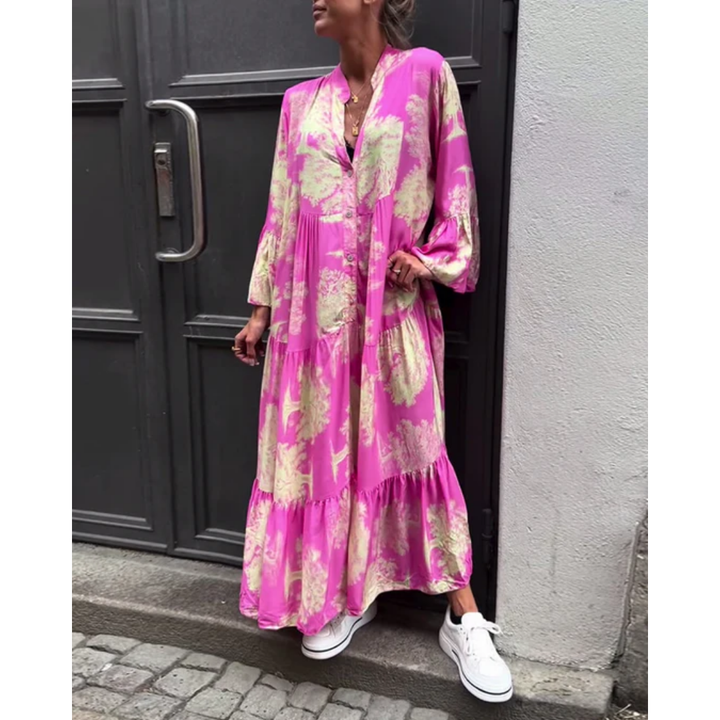 Yvonne | Stylish Vintage Oversized Midi Dress For Women