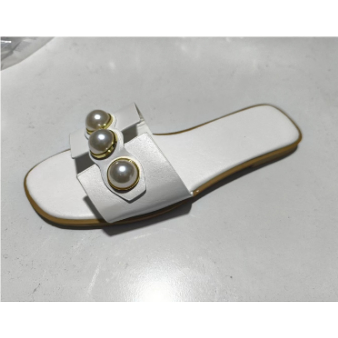 Diellza | Stylish Orthopedic Pearl Flat Sandals For Women