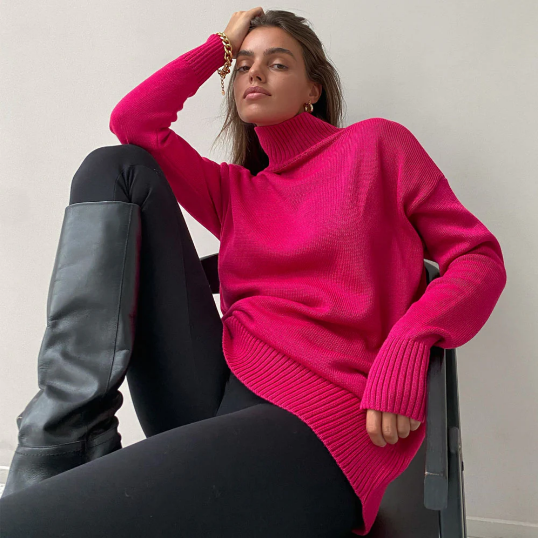 Myra | Casual Warm Oversized Turtle Neck Sweater For Women