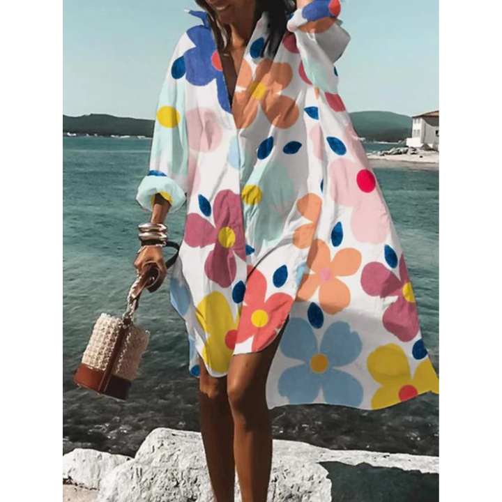 Rosa | Summer Printed Oversized Midi Dress For Women