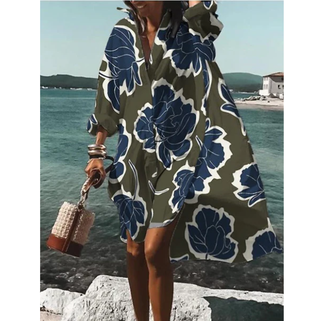 Rosa | Summer Printed Oversized Midi Dress For Women