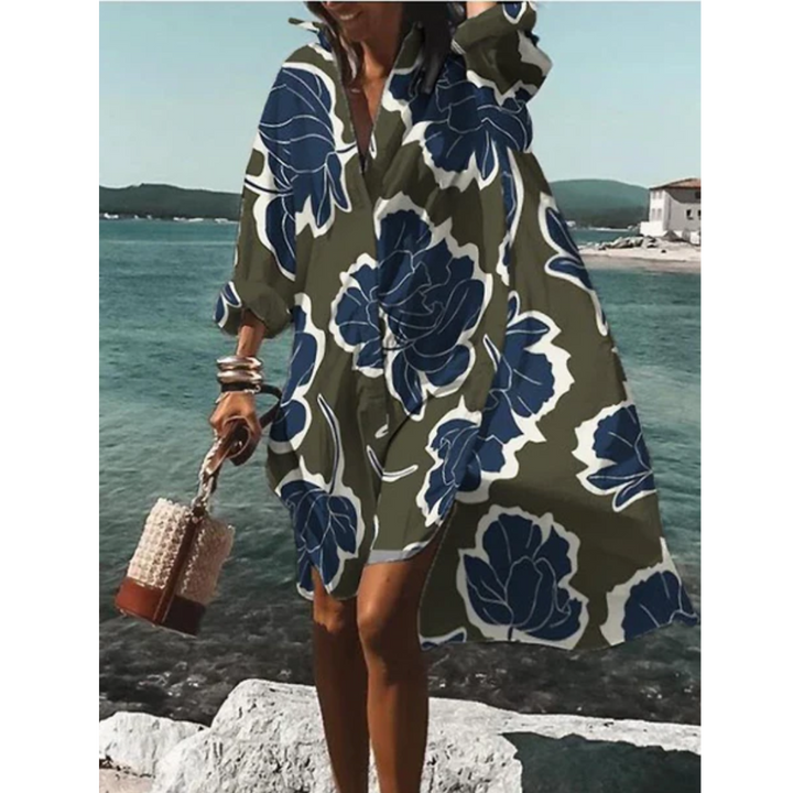 Rosa | Summer Printed Oversized Midi Dress For Women