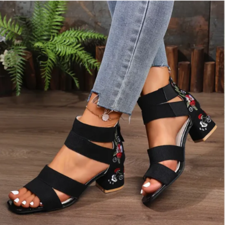 Chelsee | Stylish Orthopedic Block Heels Sandals For Women