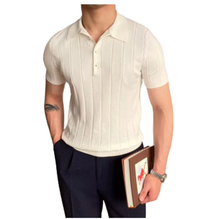 Zayn | Stylish Fit Ribbed Polo Shirt For Men