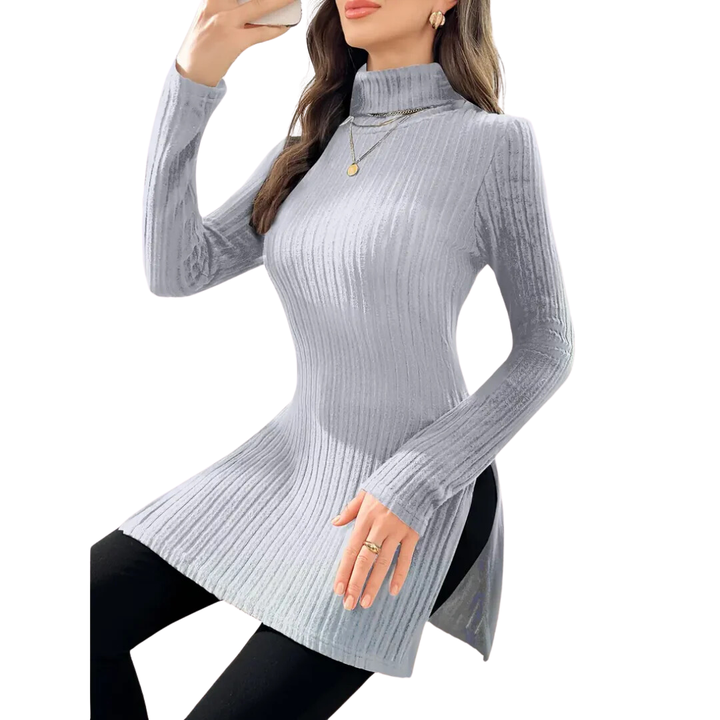 Eztli | Elegant Warm Long Turtle Neck Sweater For Women