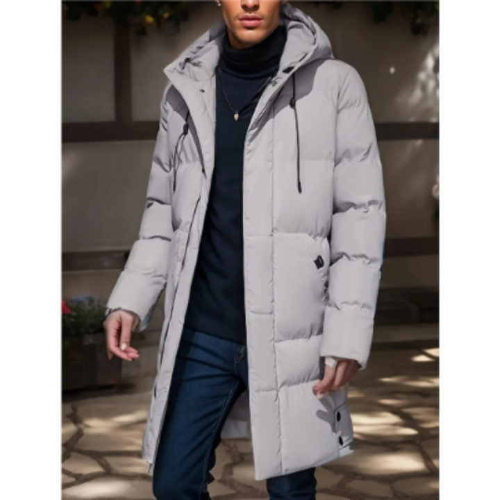 Xathieur | Warm Winter Long Hooded Puffer Jacket For Men