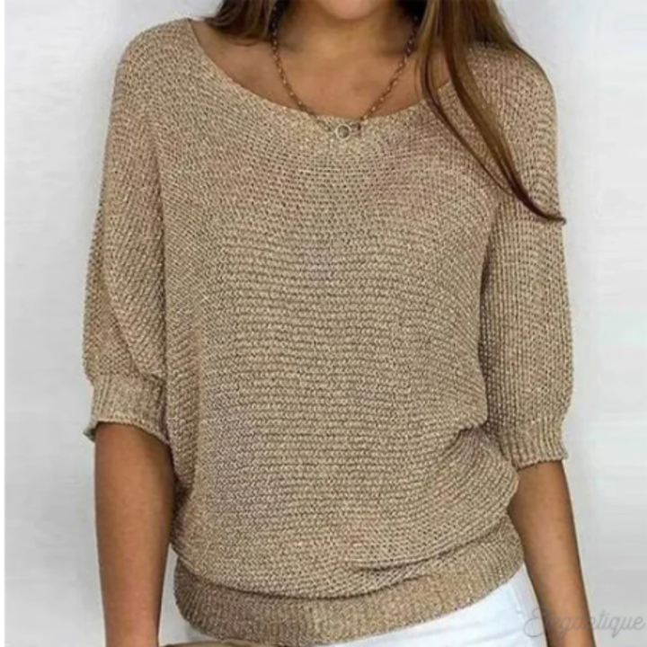 Papina | Boat Neck Winter Warm Knitted Sweater For Women