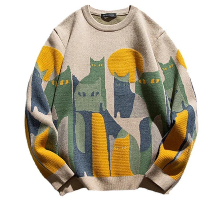 Wilky | Warm Graphic Oversized Sweater For Men