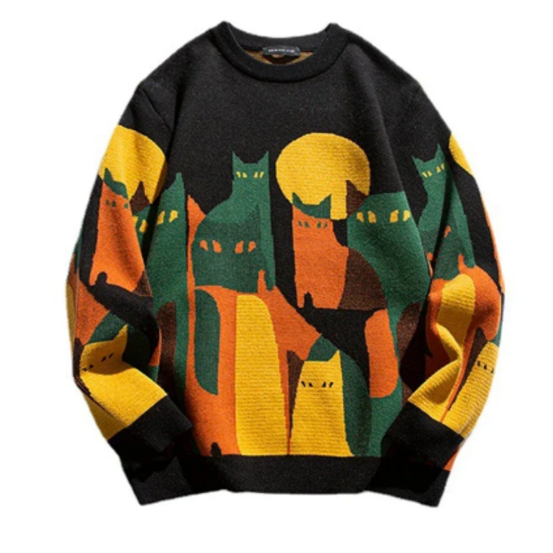 Wilky | Warm Graphic Oversized Sweater For Men