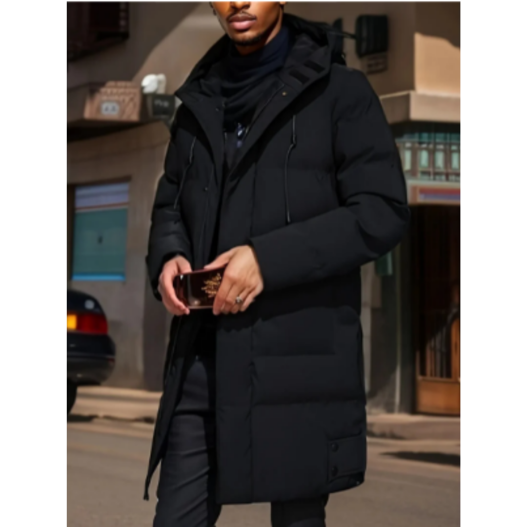 Xathieur | Warm Winter Long Hooded Puffer Jacket For Men