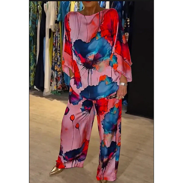 Xylonia | Floral Summer Pants And Top Set For Women