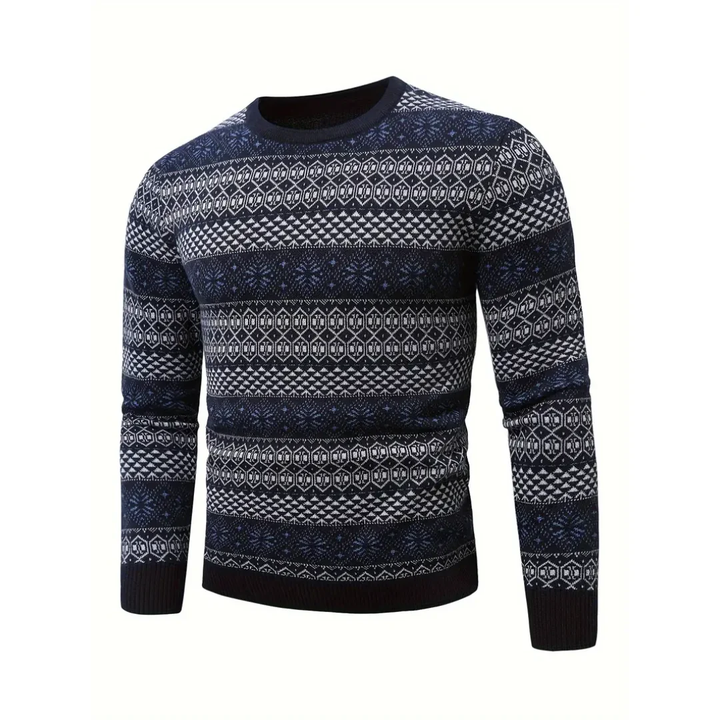 Derk | Warm Printed Slim Fit Sweater For Men