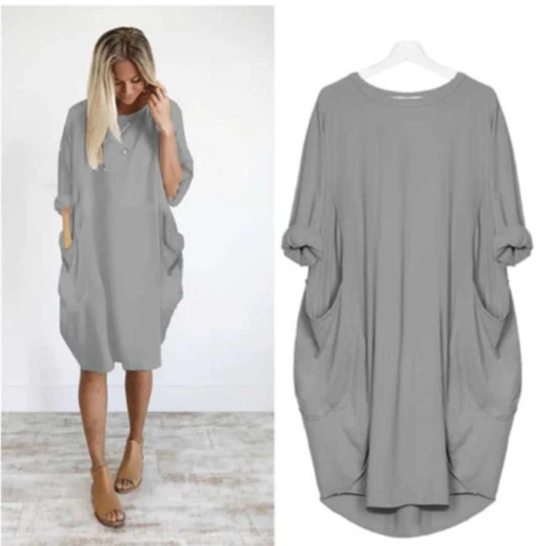 Nova | Summer Oversized Mid Sleeve Midi Dress For Women