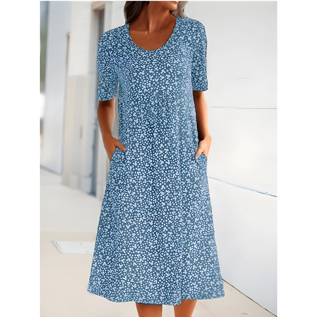 Aurielle | Casual Summer Polka Dot Midi Dress For Women