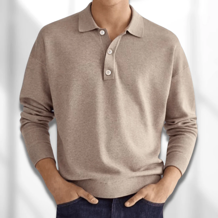 Luke | Stylish Long Sleeve Polo For Men