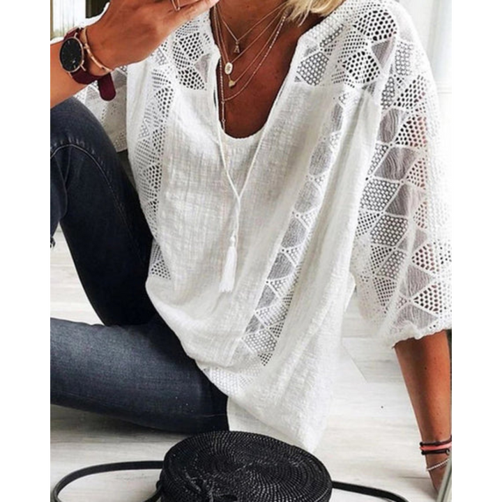 Renee | Summer Long Sleeve Sheer Blouse For Women