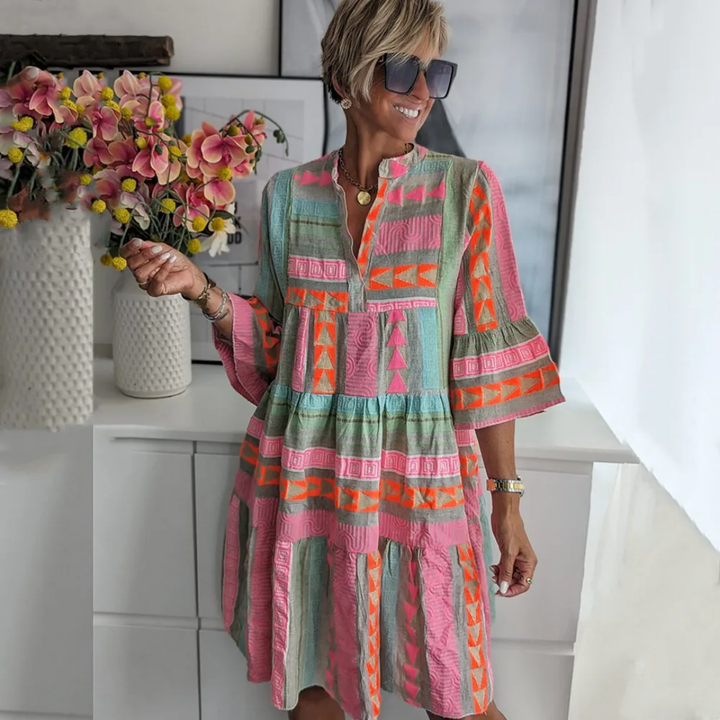 Trace | Summer Boho Smock Midi Dress For Women