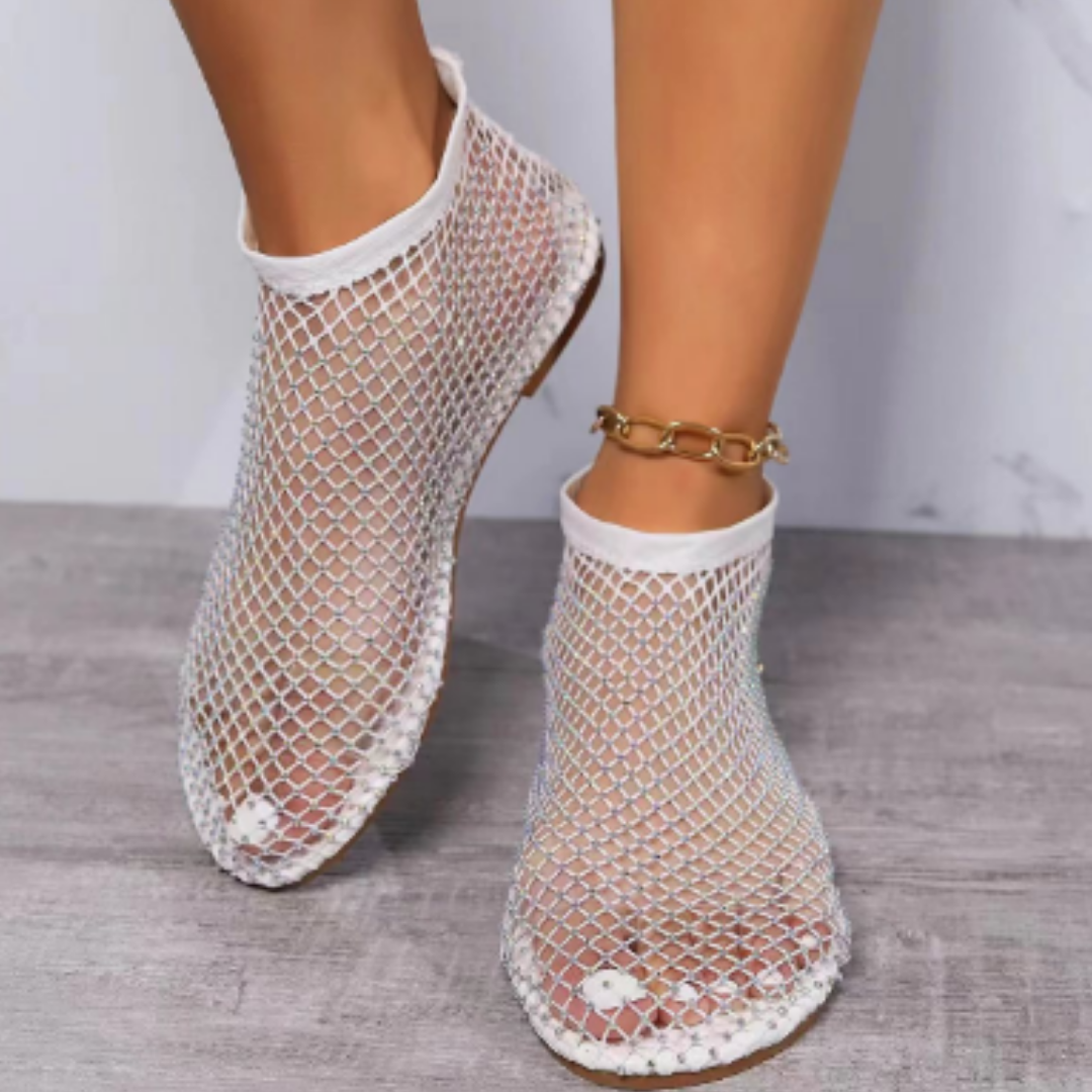 Daiana | Evening Glittery Orthopedic Net Sandals For Women