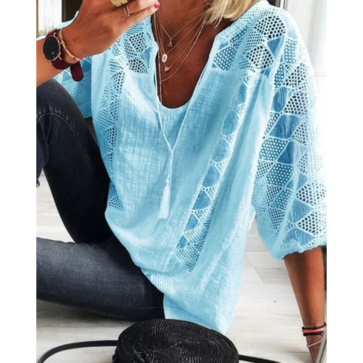 Renee | Summer Long Sleeve Sheer Blouse For Women