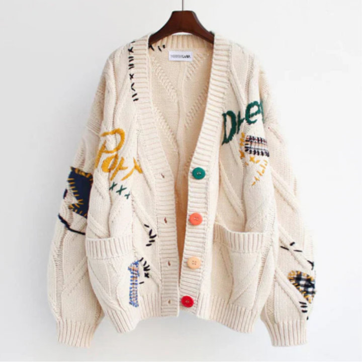 Vien | Warm Stylish Graphic Knitted Cardigan For Women