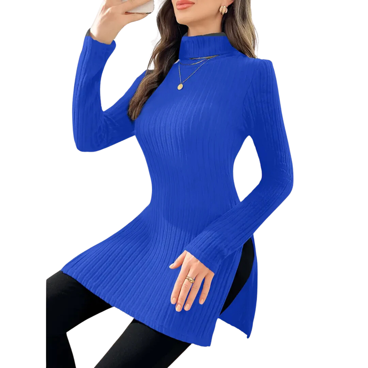 Eztli | Elegant Warm Long Turtle Neck Sweater For Women