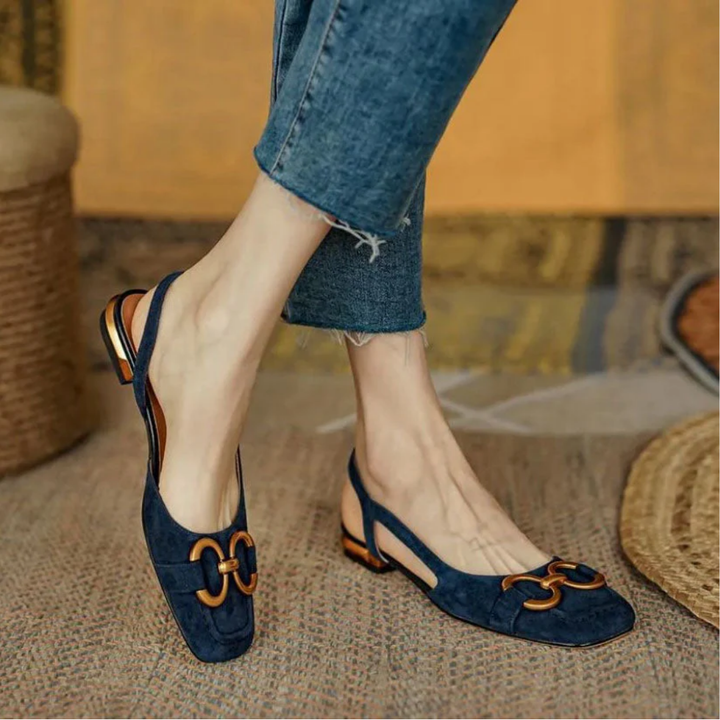 Ursina | Elegant Closed Toe Flat Sandals For Women