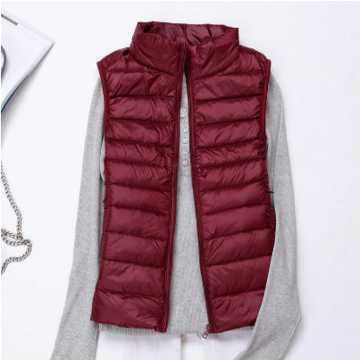 Yayaa | Warm Waterproof Zip Up Puffer Vest For Women