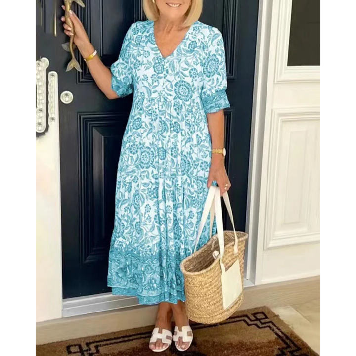 Xavi | Boho Summer Smock Midi Dress For Women