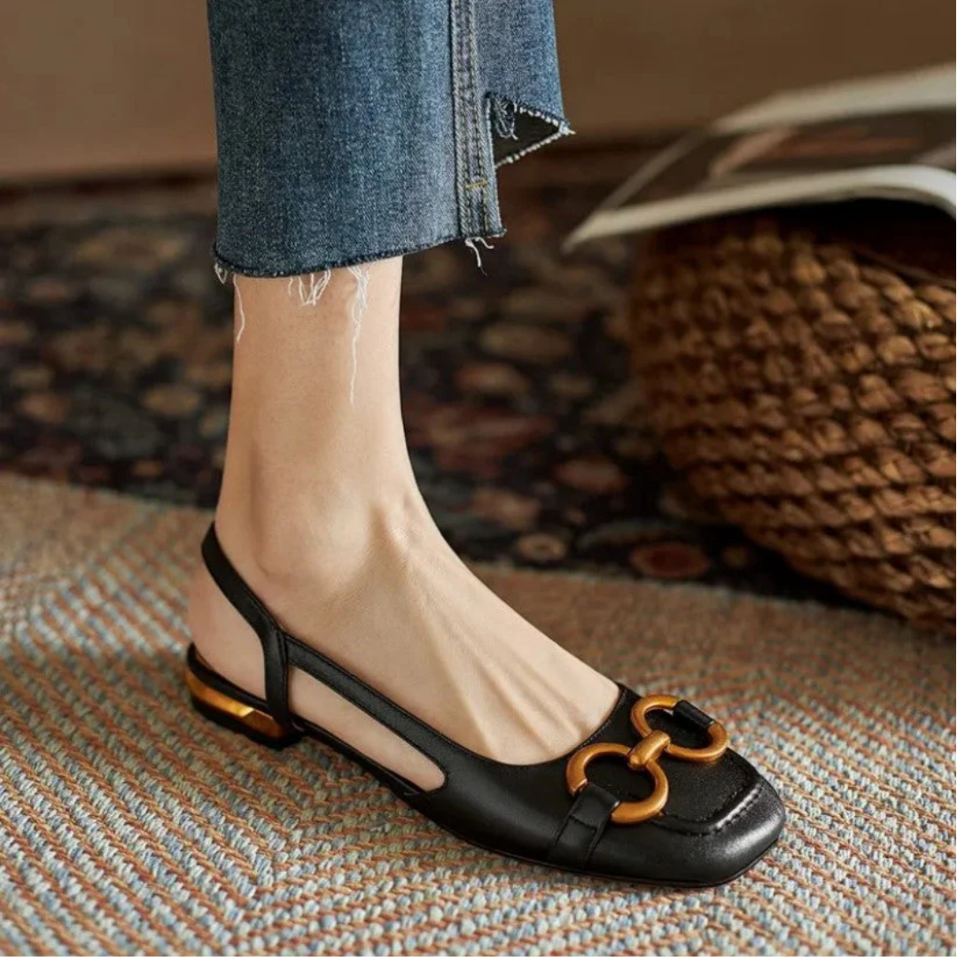 Ursina | Elegant Closed Toe Flat Sandals For Women