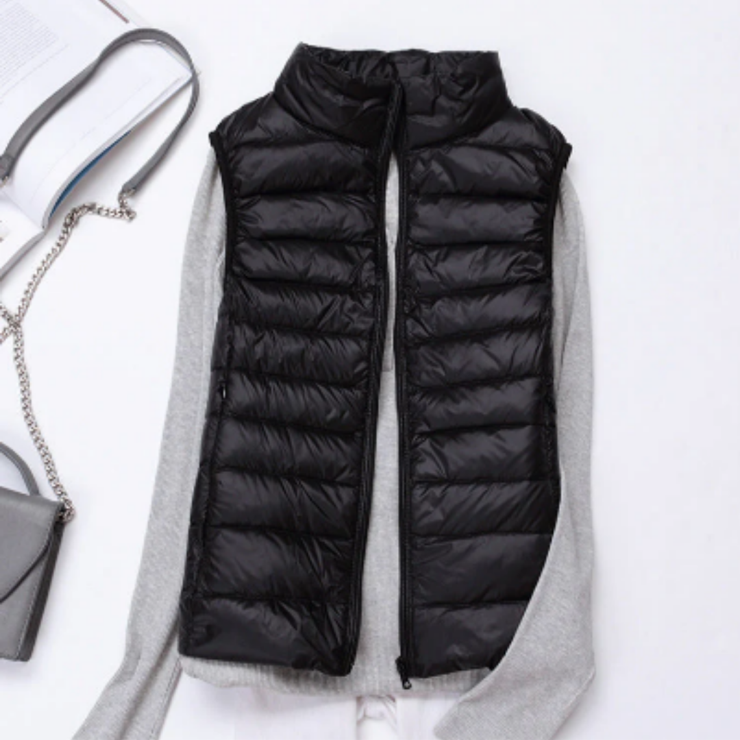 Yayaa | Warm Waterproof Zip Up Puffer Vest For Women