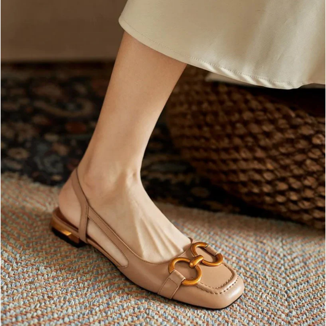 Ursina | Elegant Closed Toe Flat Sandals For Women