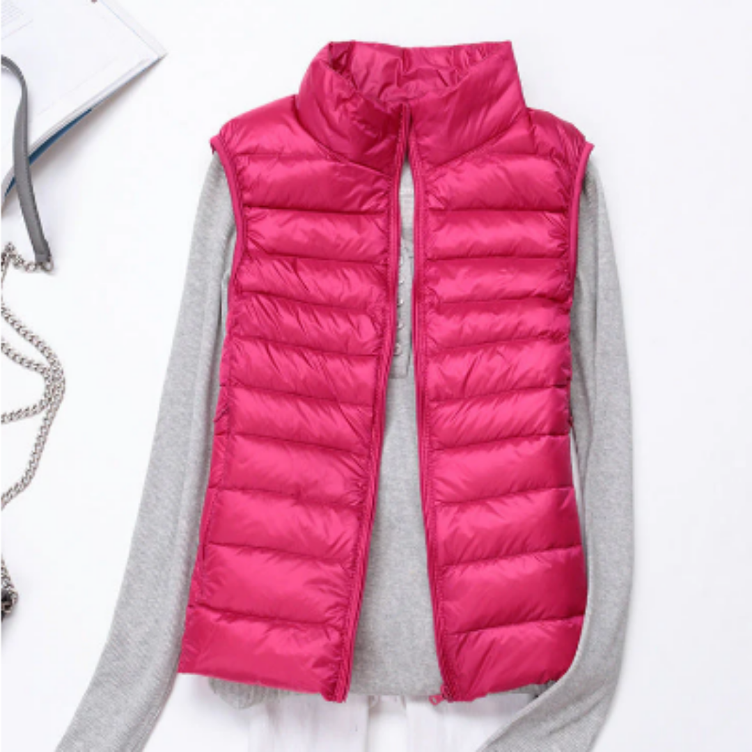 Yayaa | Warm Waterproof Zip Up Puffer Vest For Women