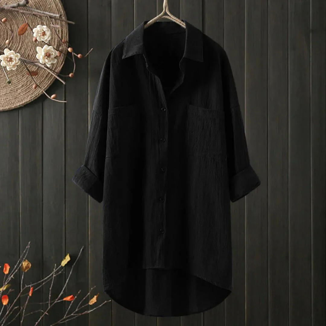 Wrenly | Casual Long Button Down Shirt For Women