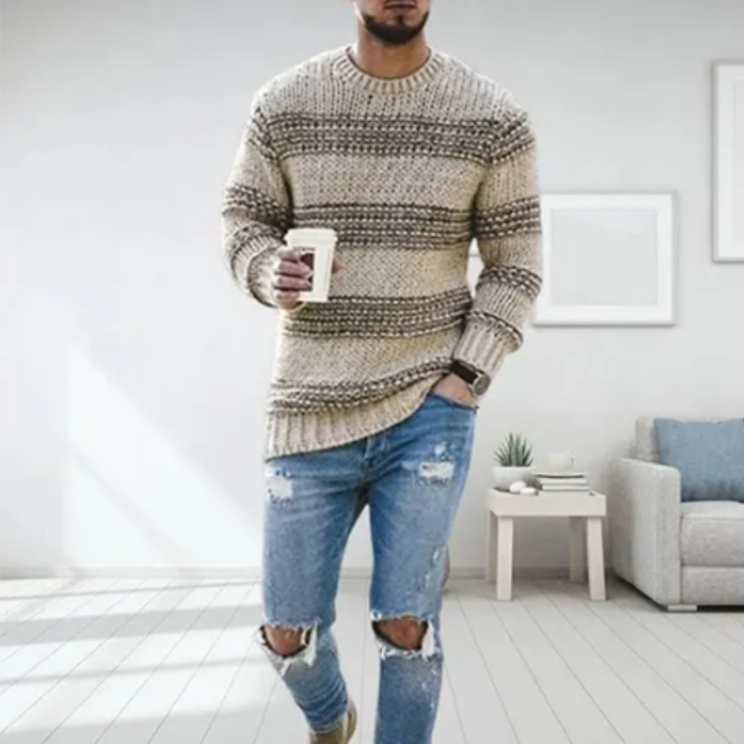 Ulrick | Stylish Warm Striped Knitted Sweater For Men