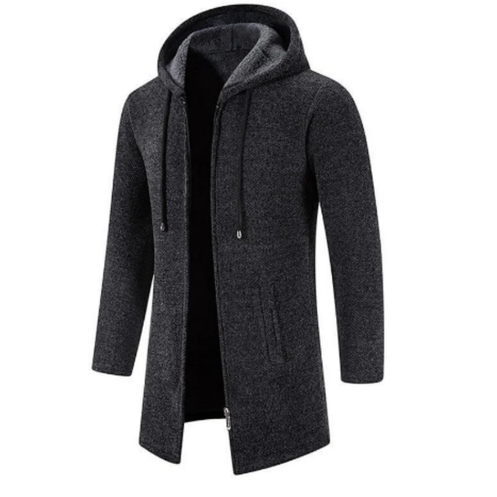 Syrio | Stylish Long Zip Up Hooded Jacket For Men