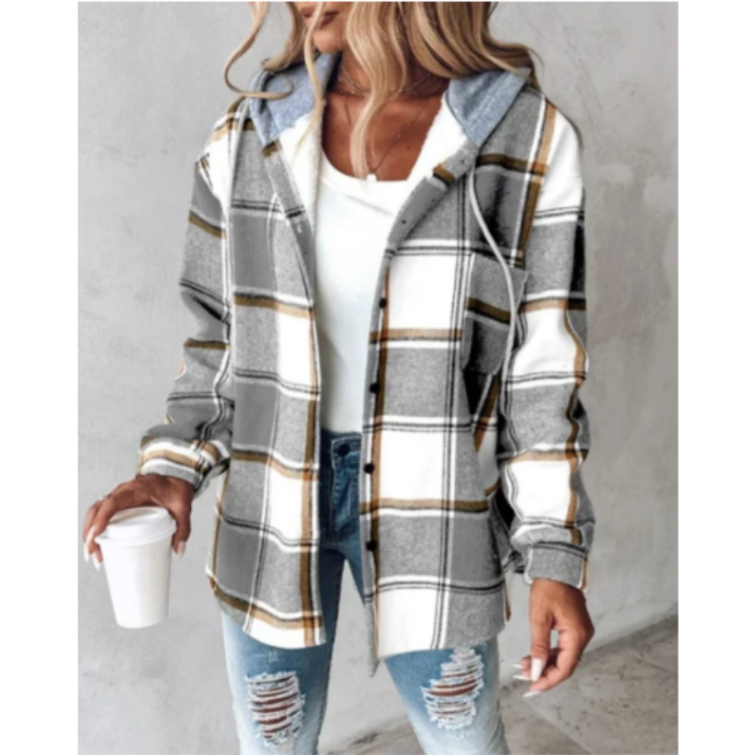 Wynsome | Stylish Warm Hooded Plaid Jacket For Women