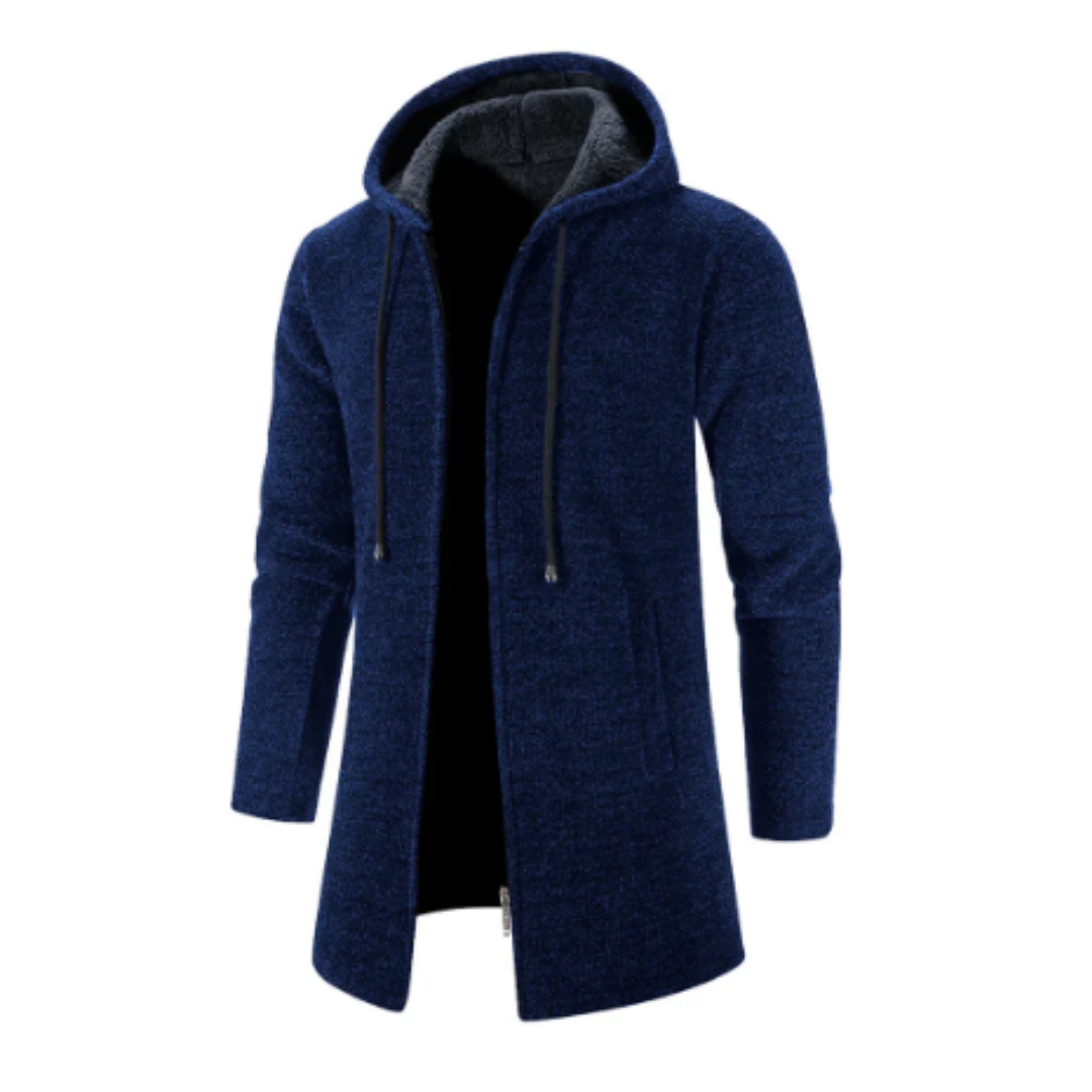 Syrio | Stylish Long Zip Up Hooded Jacket For Men