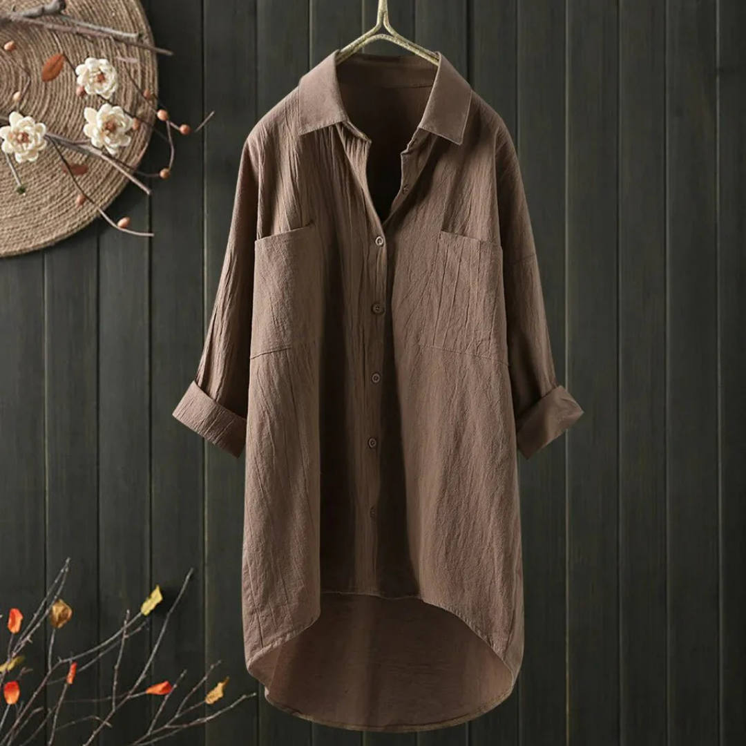 Wrenly | Casual Long Button Down Shirt For Women