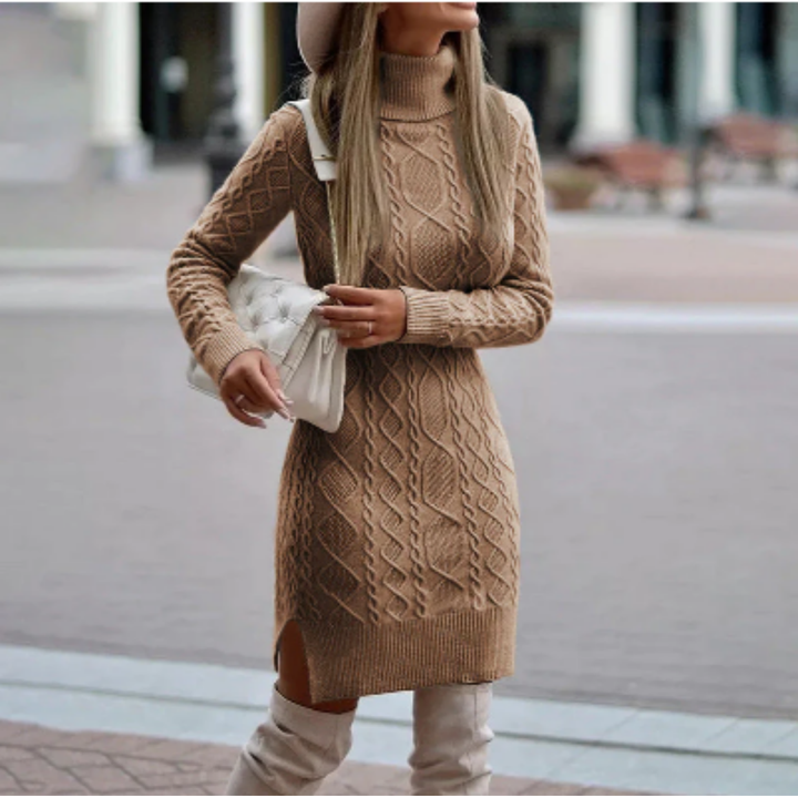 Wohnda | Stylish Winter Warm Cable Knit Mini Dress For Women