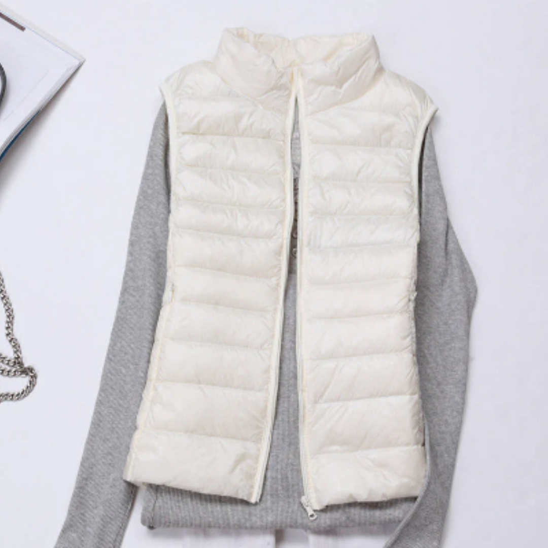 Yayaa | Warm Waterproof Zip Up Puffer Vest For Women