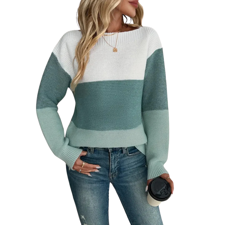 Danney | Stylish Warm Boat Neck Knitted Sweater For Women