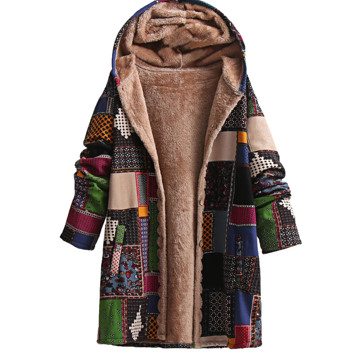 Hailee | Winter Warm Patchwork Long Jacket For Women