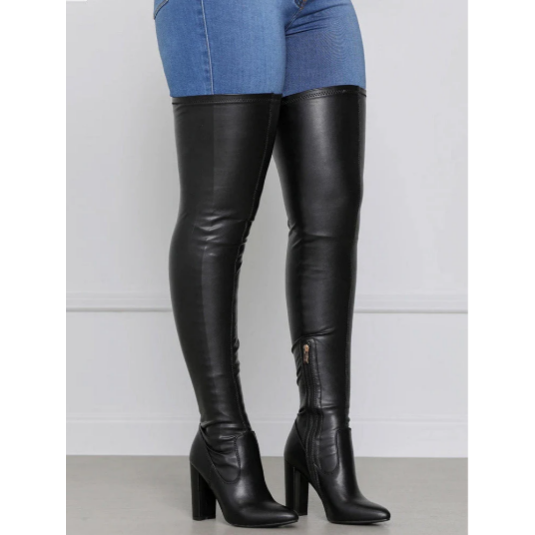 Zsa | Stylish Warm Over Knee Stiletto Boots For Women