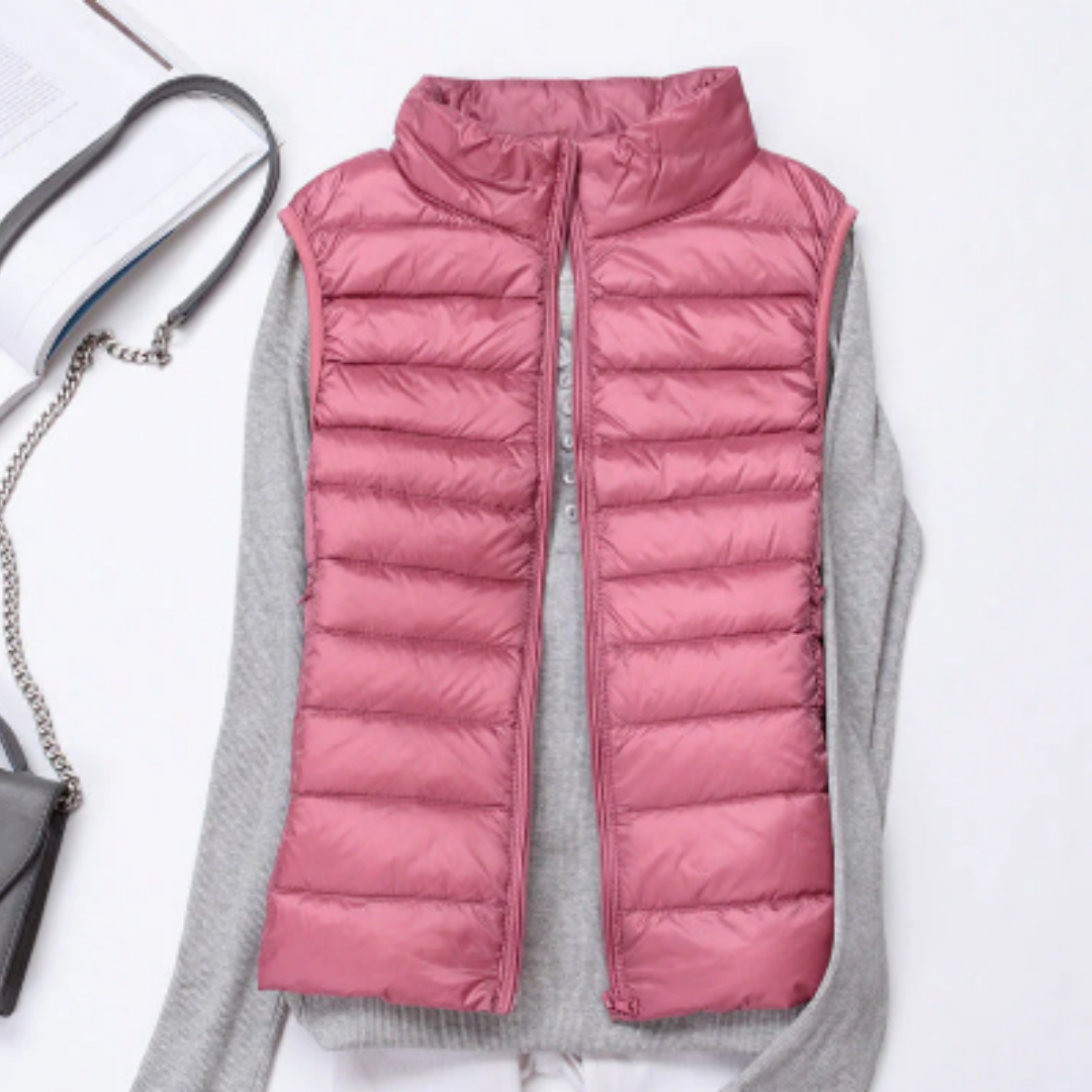 Yayaa | Warm Waterproof Zip Up Puffer Vest For Women