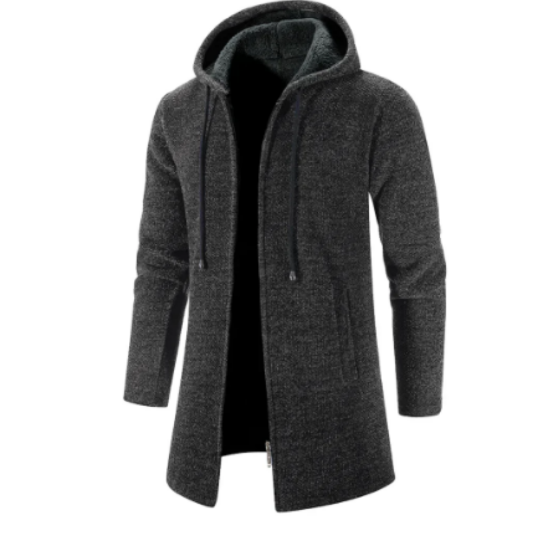 Syrio | Stylish Long Zip Up Hooded Jacket For Men