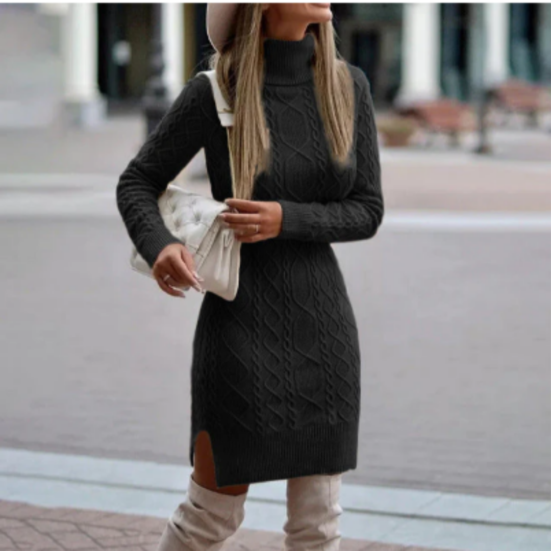 Wohnda | Stylish Winter Warm Cable Knit Mini Dress For Women