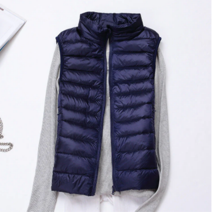 Yayaa | Warm Waterproof Zip Up Puffer Vest For Women